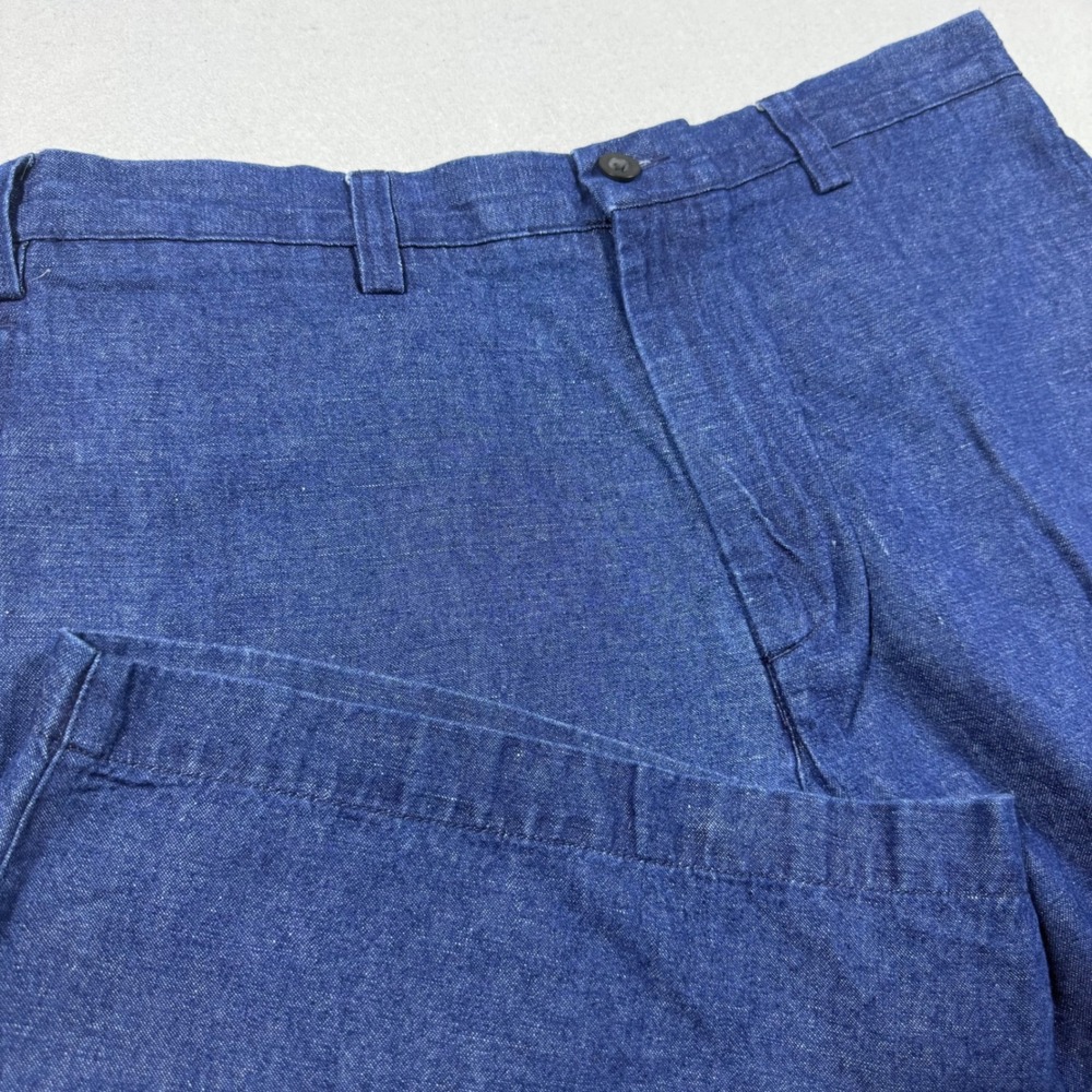 Nautica Mens Blue Cotton Linen Blend Relax Fit Flat Front Shorts Size 36W